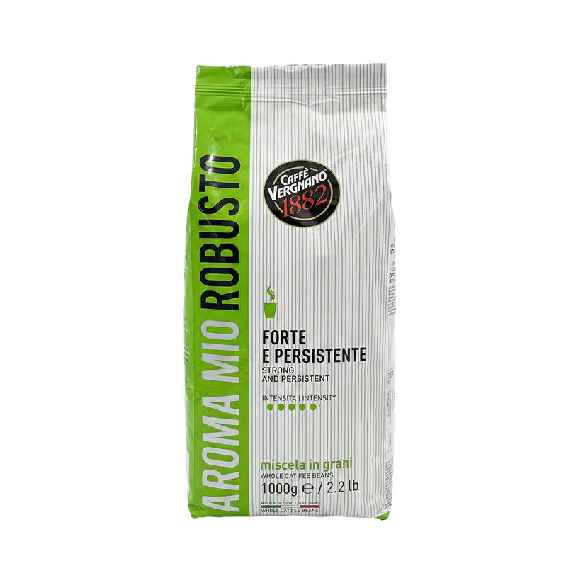 Vergnano Aroma Mio Forte Espresso – 1KG Whole Beans (80% Robusta)