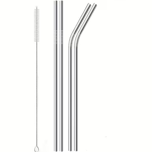 Set of Stainless straws and cleaning brush