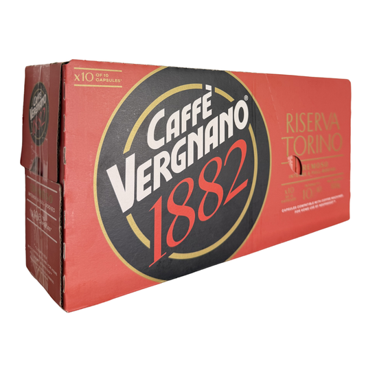 Vergnano Reserva Torino Cremoso Nespresso-Compatible Capsules – 10 Boxes (100 Capsules)