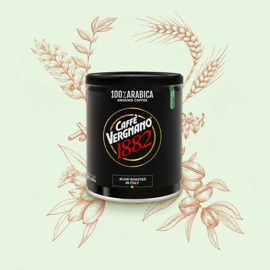 Vergnano 100% Arabica Ground Coffee for Moka – 250g Tin